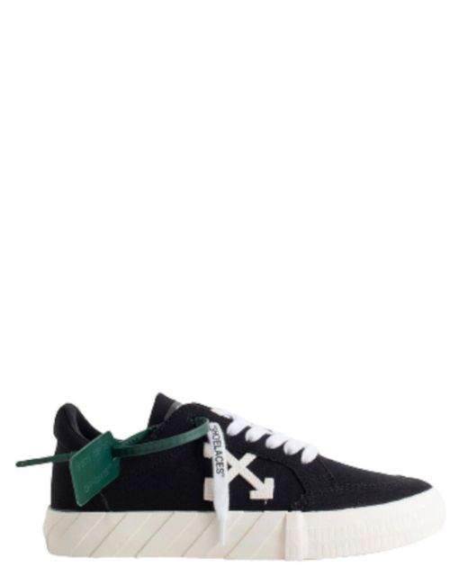 Off-White c/o Virgil Abloh Black Low Vulcanized Canvas Sneakers | Lyst