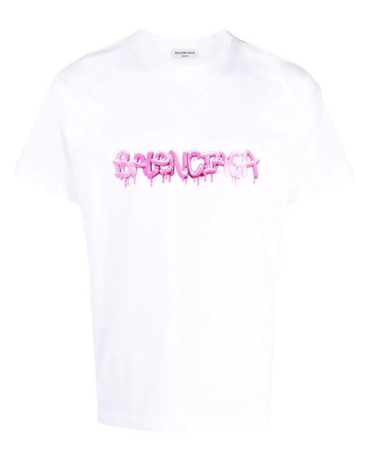 Balenciaga Cotton T-shirt in White | Lyst