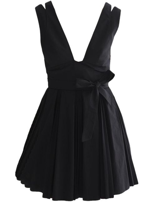 Giovanni bedin Black Pleated Mini Dress - Lyst