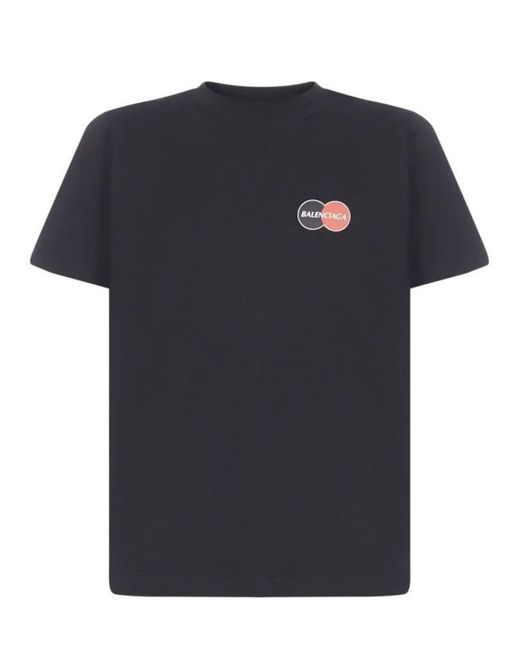 T-shirt slim fit logo mastercard da Uomo di Balenciaga in Nero | Lyst