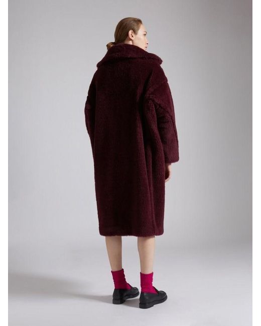 Max Mara Iconic 'tedgirl' Bodeaux Buttoned Coat in Purple | Lyst