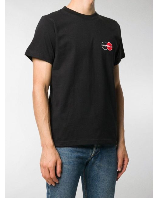 Balenciaga Slim Fit Logo Mastercard T-shirt in Black for Men | Lyst