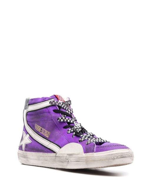 Golden Goose High Top Purple Sneakers 