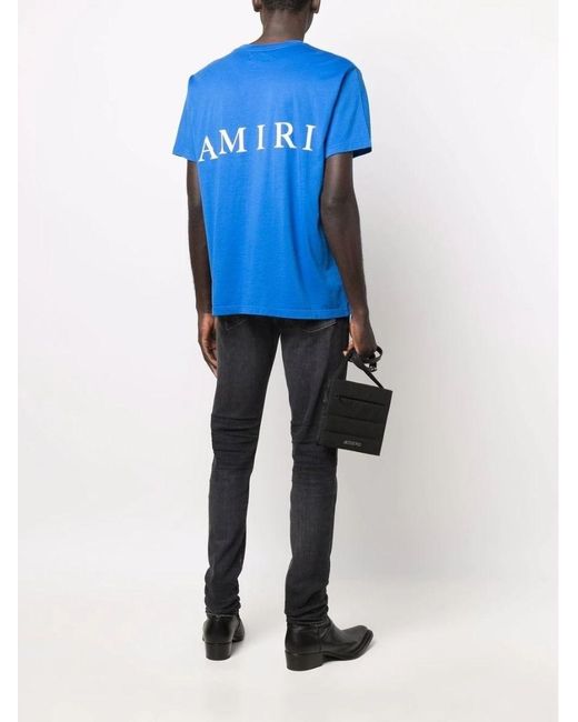 Amiri Logo Print Blue T-shirt for Men 