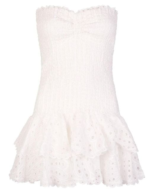 Charo Ruiz White Megan Embroidered Mini Dress | Lyst