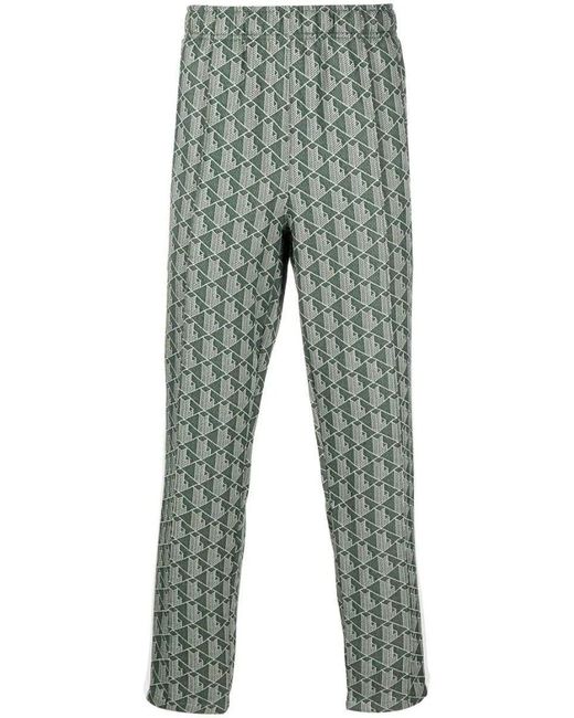 Lacoste Cotton Green Pants With Monogram for Men | Lyst UK