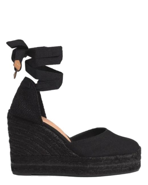 Castañer Black Carina Espadrillas With Black Wedge Lyst UK