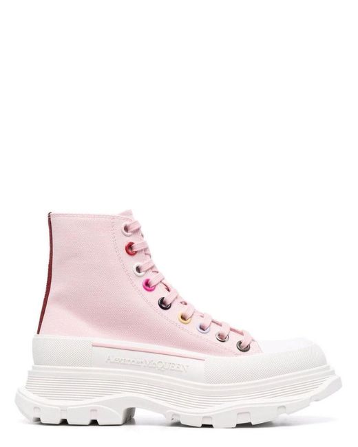 Alexander McQueen Pink Tread High-top Sneakers | Lyst