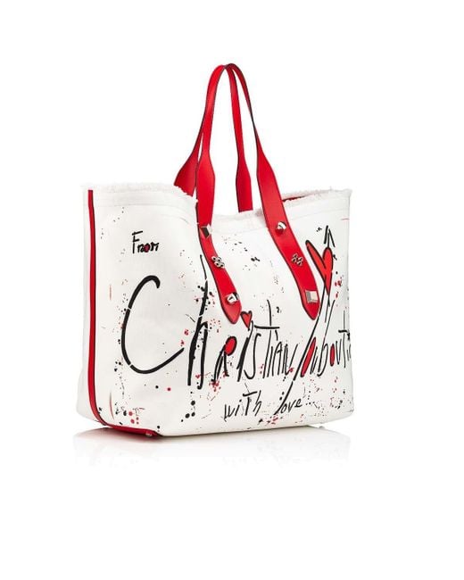 Christian Louboutin Canvas Frangibus Bag in White | Lyst