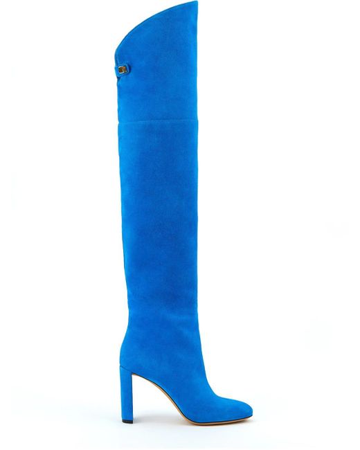 Maison Skorpios Marilyn Royal Blue Suede Boots | Lyst