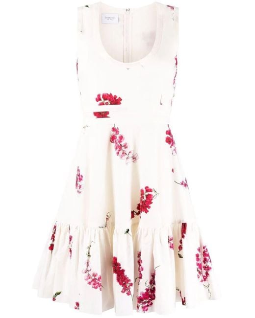 Giambattista Valli Floral Print White Mini Dress | Lyst