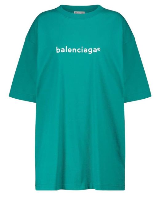 balenciaga green logo t shirt