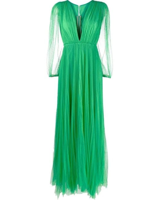 Maria Lucia Hohan Synthetic Green Janelle V-neck Gown | Lyst UK