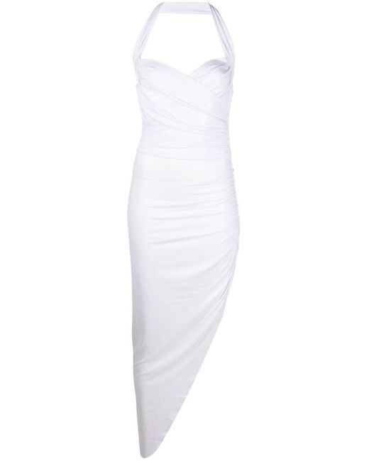 Norma Kamali White Ruched Sleeveless Maxi Dress | Lyst