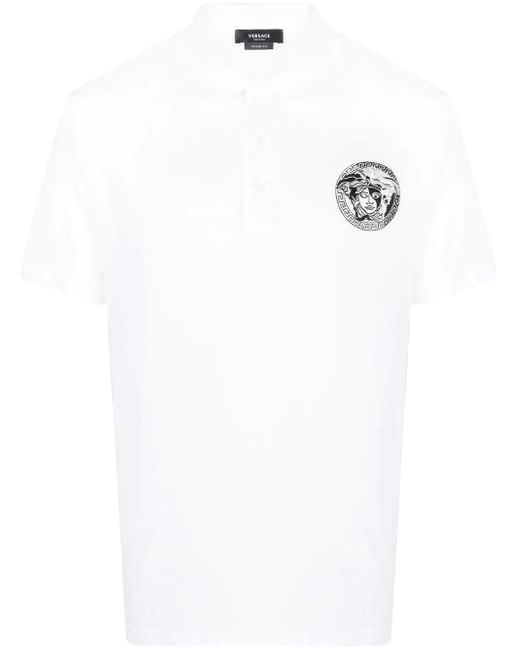 Versace White Polo Shirt With Medusa Application for Men Lyst Canada