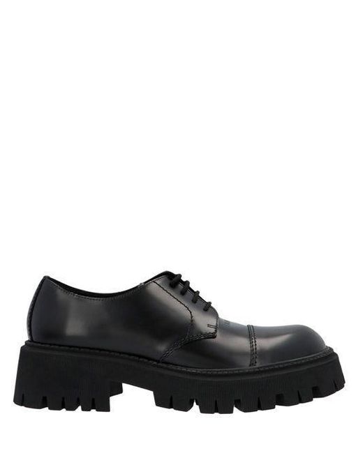 Balenciaga Leather Tractor Derby Shoes in Black for Men - Save 31% - Lyst