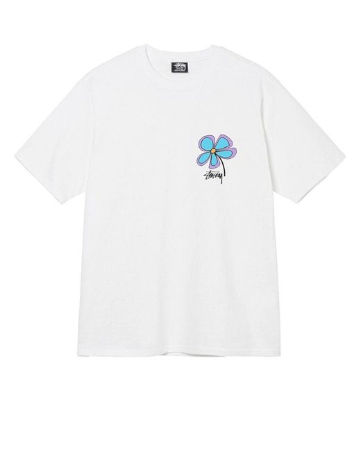 Stussy White Flower T-shirt for Men | Lyst