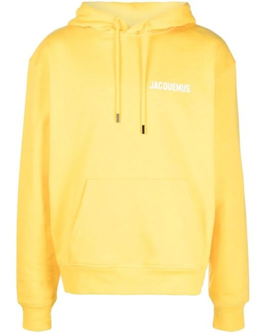 Jacquemus Yellow Hoodie With Logo for Men | Lyst