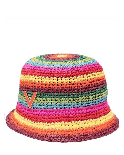 Valentino Garavani Valentino Garavani Multicolored Crochet Bucket Hat in  Pink - Lyst
