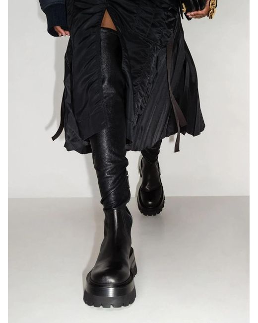 consumer Habubu bulge Versace Leonidas Black Cuissard Boots | Lyst