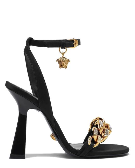 Versace Heeled Sandals Medusa Chain in Black | Lyst