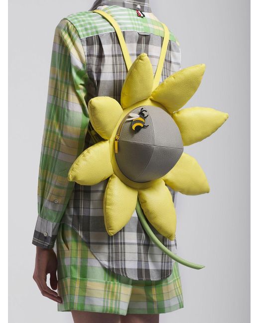 Thom Browne Yellow Leather Flower Backpack