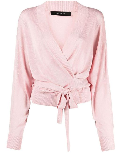 FEDERICA TOSI Tie-waist Wrap Cardigan in Pink - Save 24% - Lyst