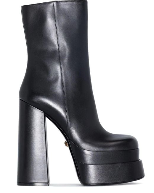 Versace Black Platform Boots | Lyst UK