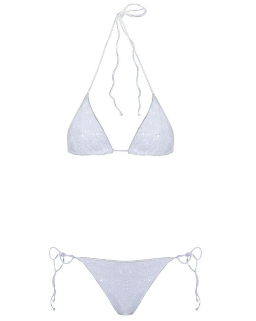 Oséree White Sequins Microkini Set | Lyst Australia