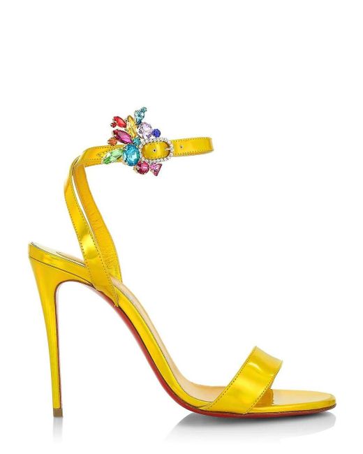 Christian Louboutin Yellow Goldie Joli Heeled Sandals Lyst