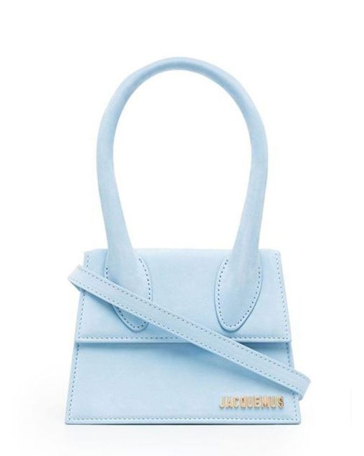 Jacquemus Leather Light Blue Le Chiquito Moyen Bag | Lyst