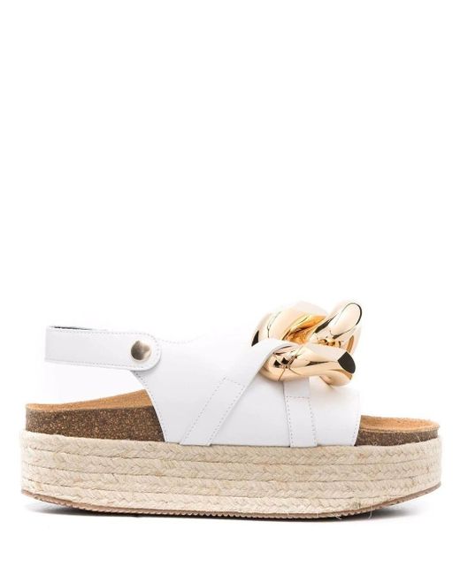 Sandali bianchi con plateau e dettaglio a catena di JW Anderson in Bianco |  Lyst