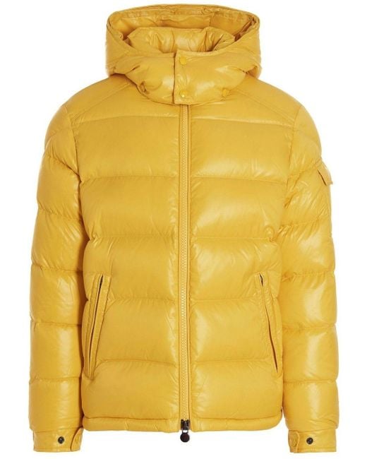 Moncler Maya Short Down Jacket With Hood in Yellow for Men | Lyst UK