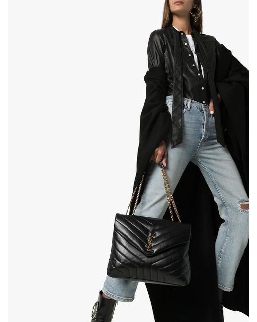 Saint Laurent Loulou Medium In Matelassé Y Leather in Black | Lyst