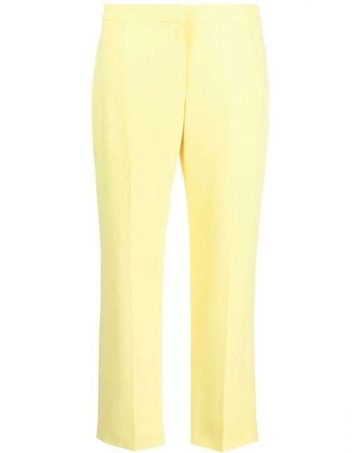 Alexander McQueen Yellow Tailored Cropped Trousers | Lyst