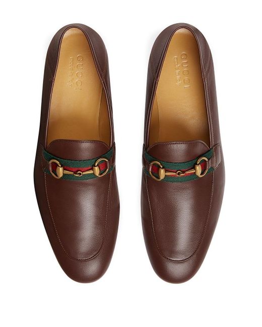 men's leather horsebit loafer with web