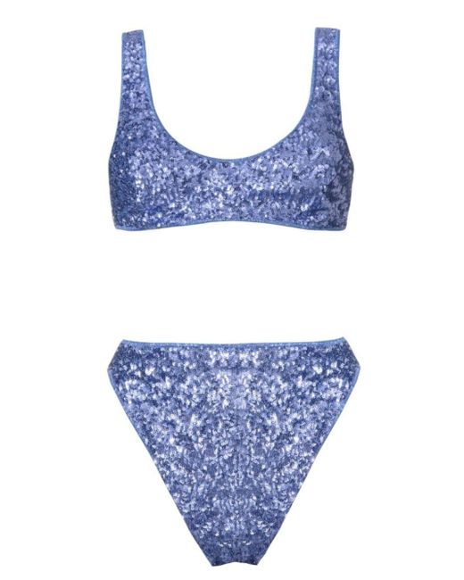 Oséree Synthetic Lavender Sporty Bra 90s Bottom Bikini Set in Purple | Lyst