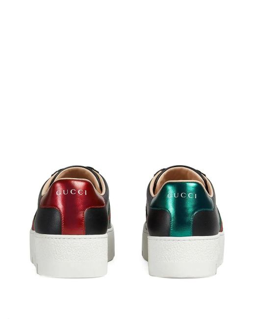 gucci new ace platform bee sneakers