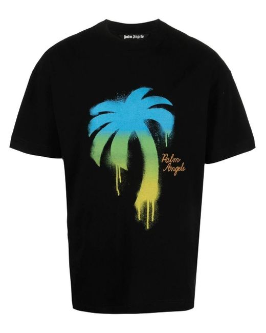 Palm Angels Graffiti-print Logo T-shirt in Nero (Black) for Men - Save ...