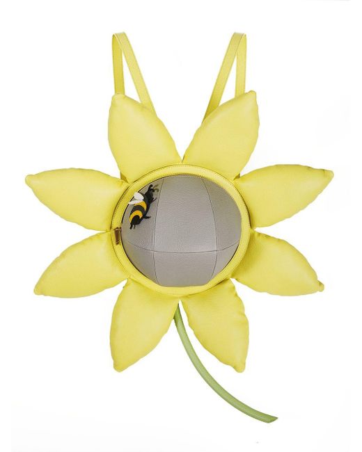 Thom Browne Yellow Leather Flower Backpack