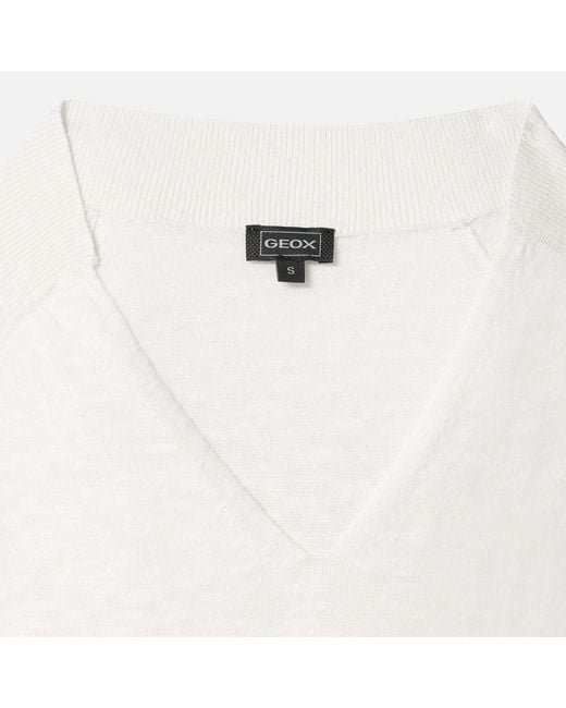Geox White Knit