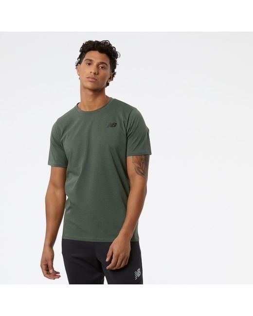 New Balance Heathertech T-shirt In Green Poly Knit for men