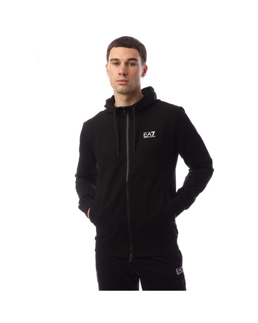 EA7 Black Core Identity Full-Zip Tracksuit for men