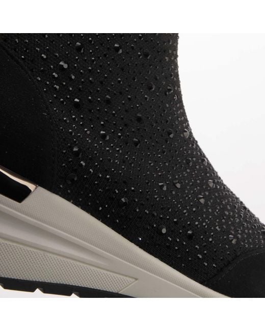 Dune Black Eris Diamante Sock Trainers