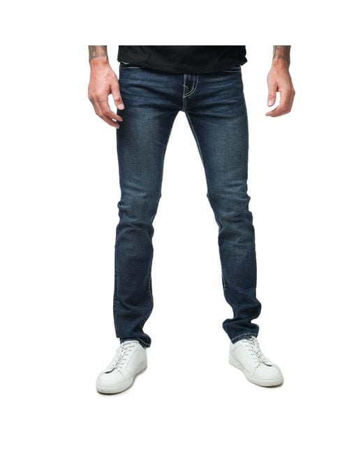 True Religion Blue Rocco Big T Skinny Jeans for men