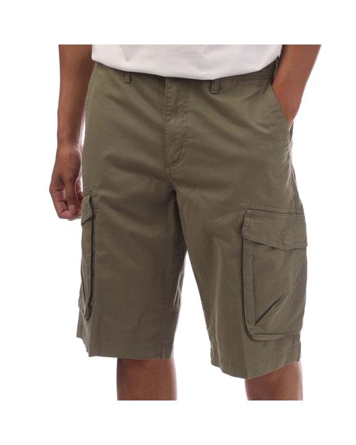 Timberland Green Twill Cargo Shorts for men