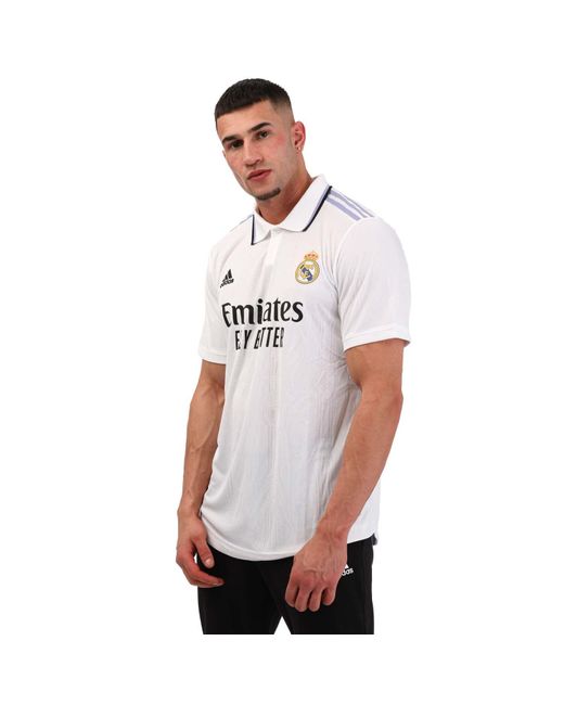 Adidas White Real Madrid 2022/23 Authentic Home Jersey for men