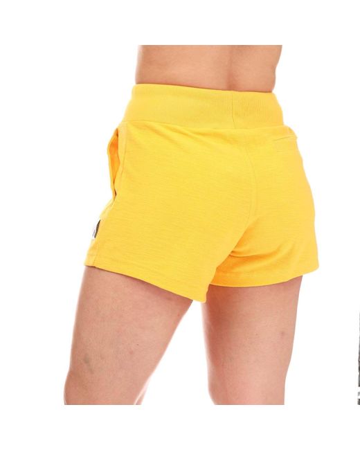Adidas Yellow Lounge Low Rise Rib Shorts
