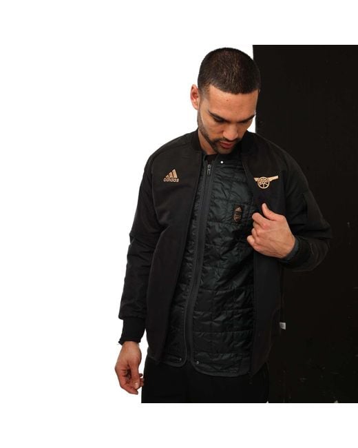 Adidas Black Arsenal 2022/23 Travel Jacket for men