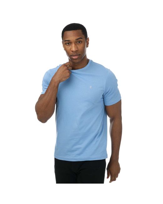 Farah Blue Eddie Crew T-shirt for men
